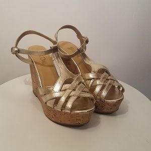 Brash Gold Wedge Sandals